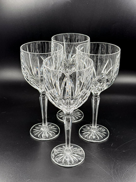 Marquis by Waterford Brookside Crystal Wine or Water Goblets, Set of 4, Signed