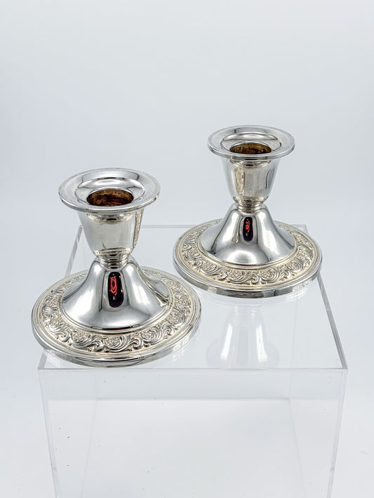 Alvin Sterling Weighted Candlestick Holders – Pair