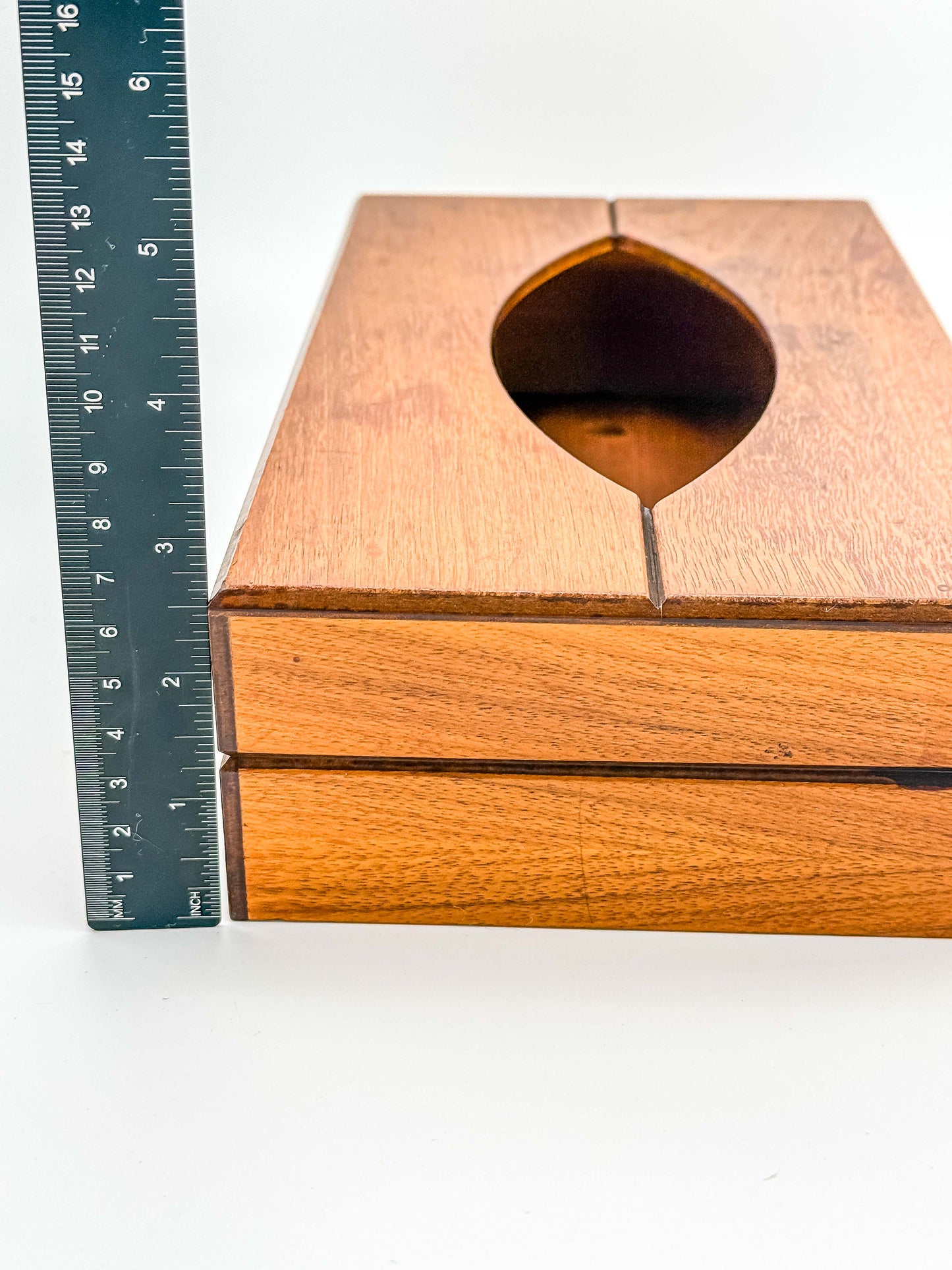 Vintage Mid-Century Modern Wood Tissue Box Cover | Walnut Finish | 1960s