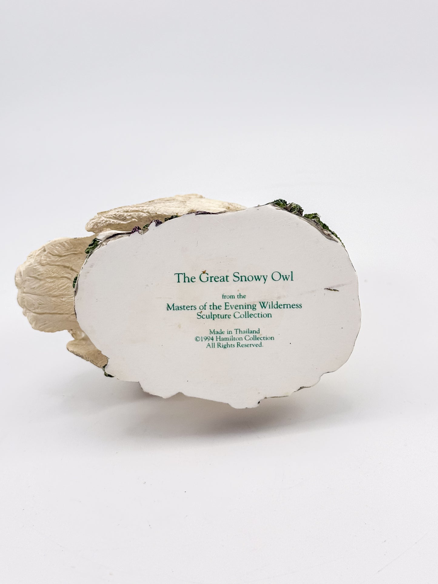 Vintage Hamilton Collection Great Snowy Owl Sculpture, Masters of the Evening Wilderness, 1994