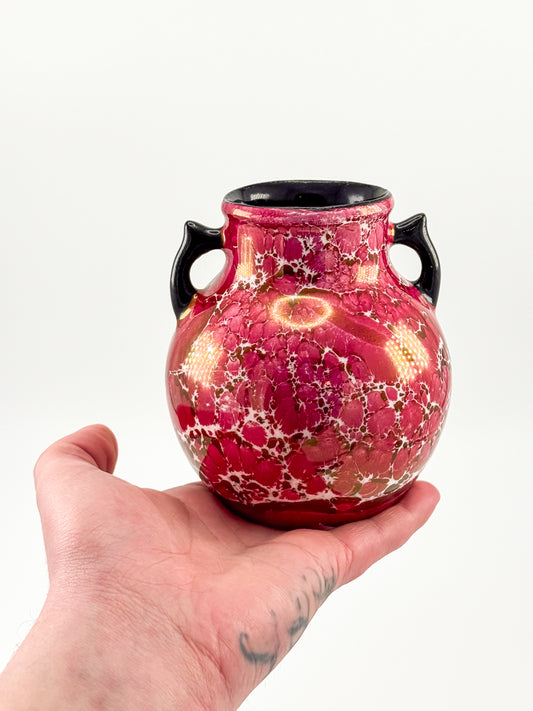 Vintage Coronet Pottery Vase Czechoslovakia Splatter Glaze