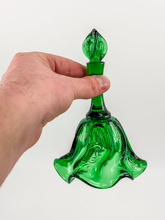 Vintage Fenton Emerald Green Glass Bell