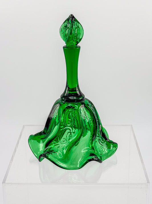 Vintage Fenton Emerald Green Glass Bell