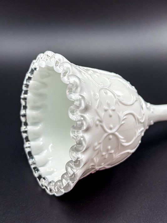 Vintage Fenton Silvercrest Spanish Lace Glass Bell with Ruffled Edge