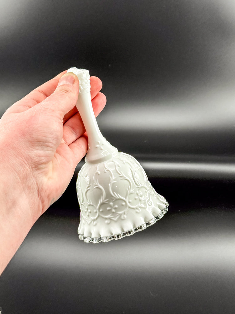 Vintage Fenton Silvercrest Spanish Lace Glass Bell with Ruffled Edge