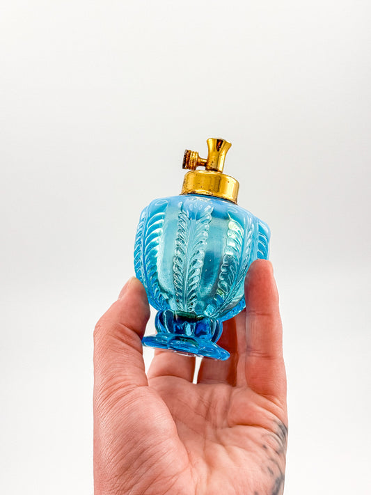 Vintage DeVilbiss Opalescent Blue Glass Perfume Bottle