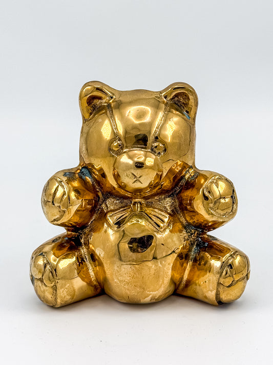 Vintage Solid Brass Bear Figurine