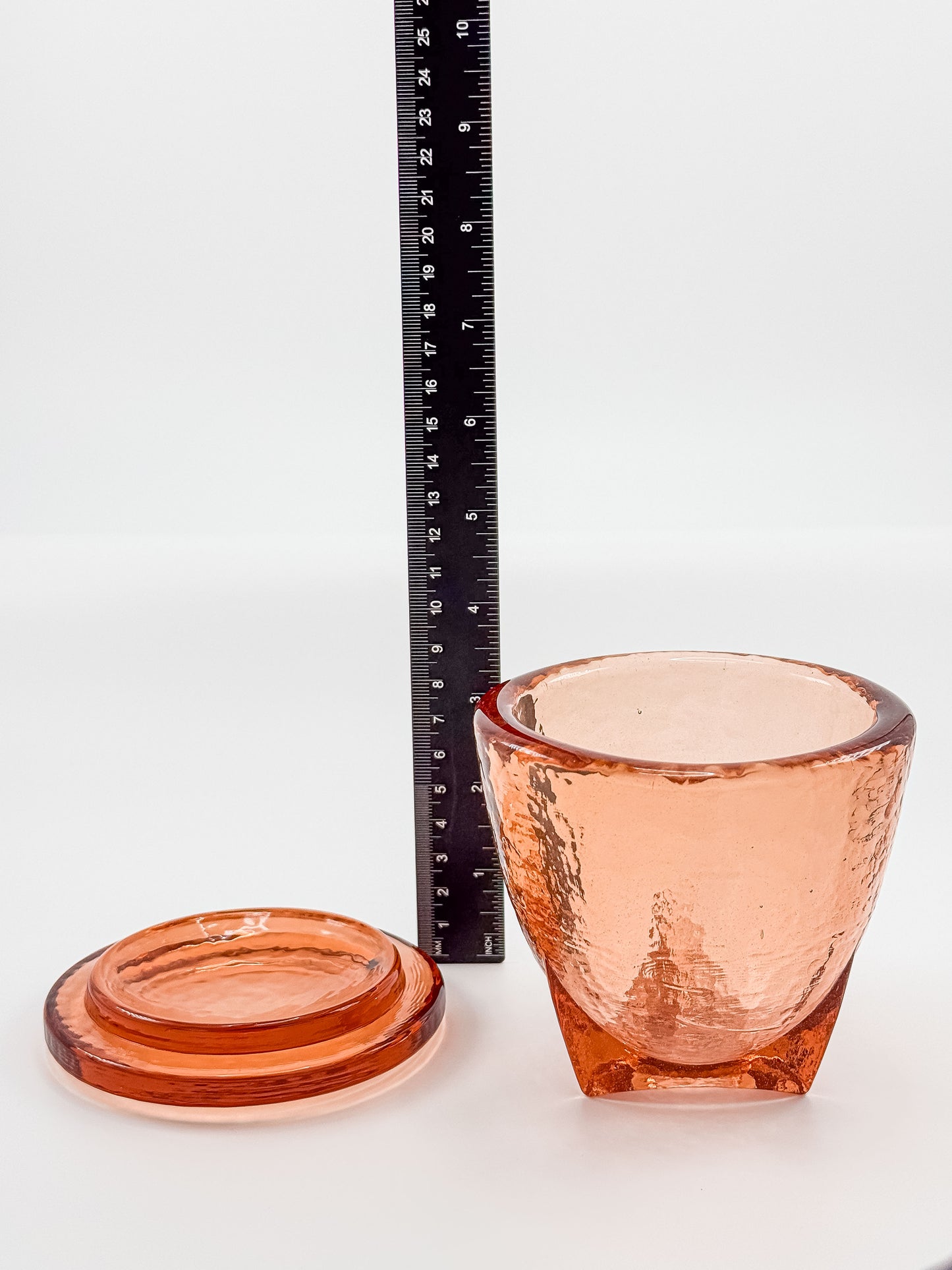 Vintage Fire & Light Footed Jar with Lid - Copper