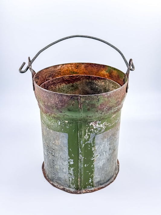 Vintage Metal Ammo Canister Bucket