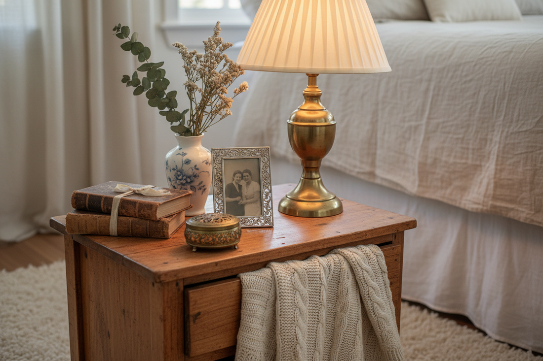 Decorating a Bedroom Nightstand With Vintage Decor