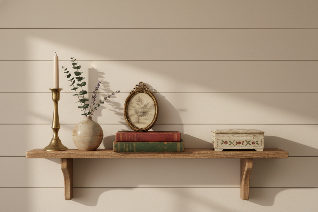 How to Style a Shelf With Vintage Decor Without Making It Look Cluttered