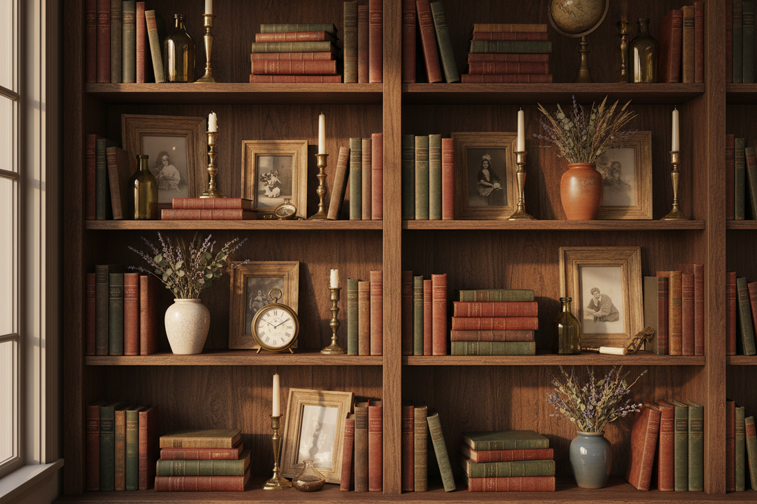 Styling a Bookshelf With Vintage Decor