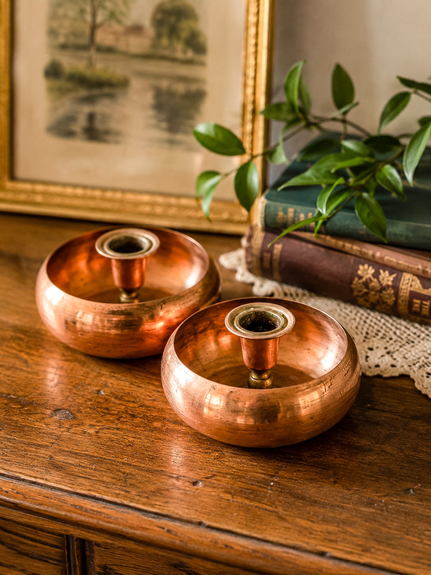 Vintage Coppercraft Guild Copper Candlestick Holders, Sold as a Pair with Natural Patina, Vintage Mid-Century
