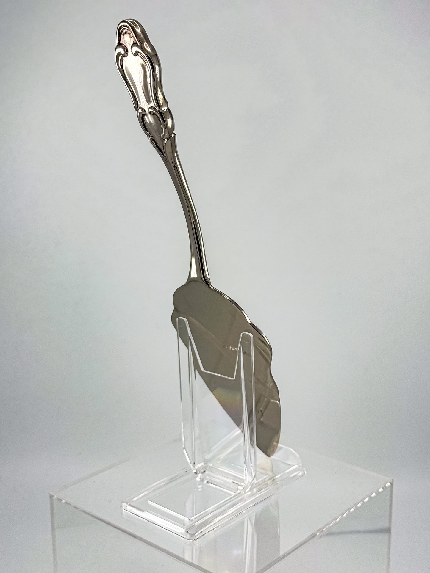 Vintage Silver-Plated Merry Christmas Pie Server with Engraved Holiday Bells and Rococo Handle