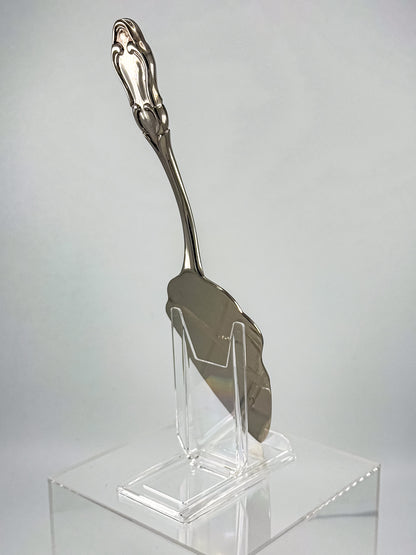 Vintage Silver-Plated Merry Christmas Pie Server with Engraved Holiday Bells and Rococo Handle