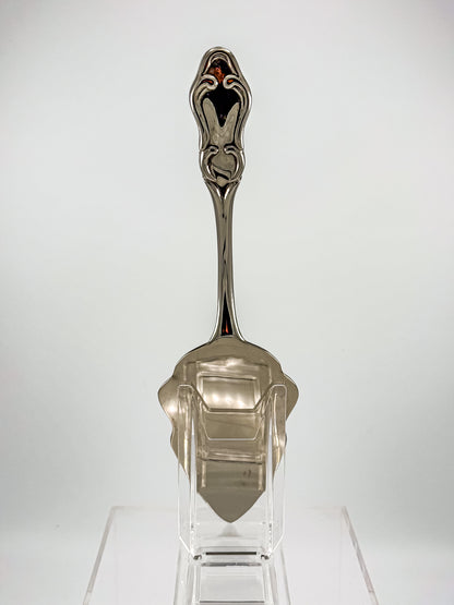 Vintage Silver-Plated Merry Christmas Pie Server with Engraved Holiday Bells and Rococo Handle