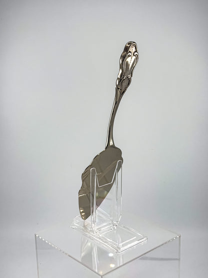 Vintage Silver-Plated Merry Christmas Pie Server with Engraved Holiday Bells and Rococo Handle