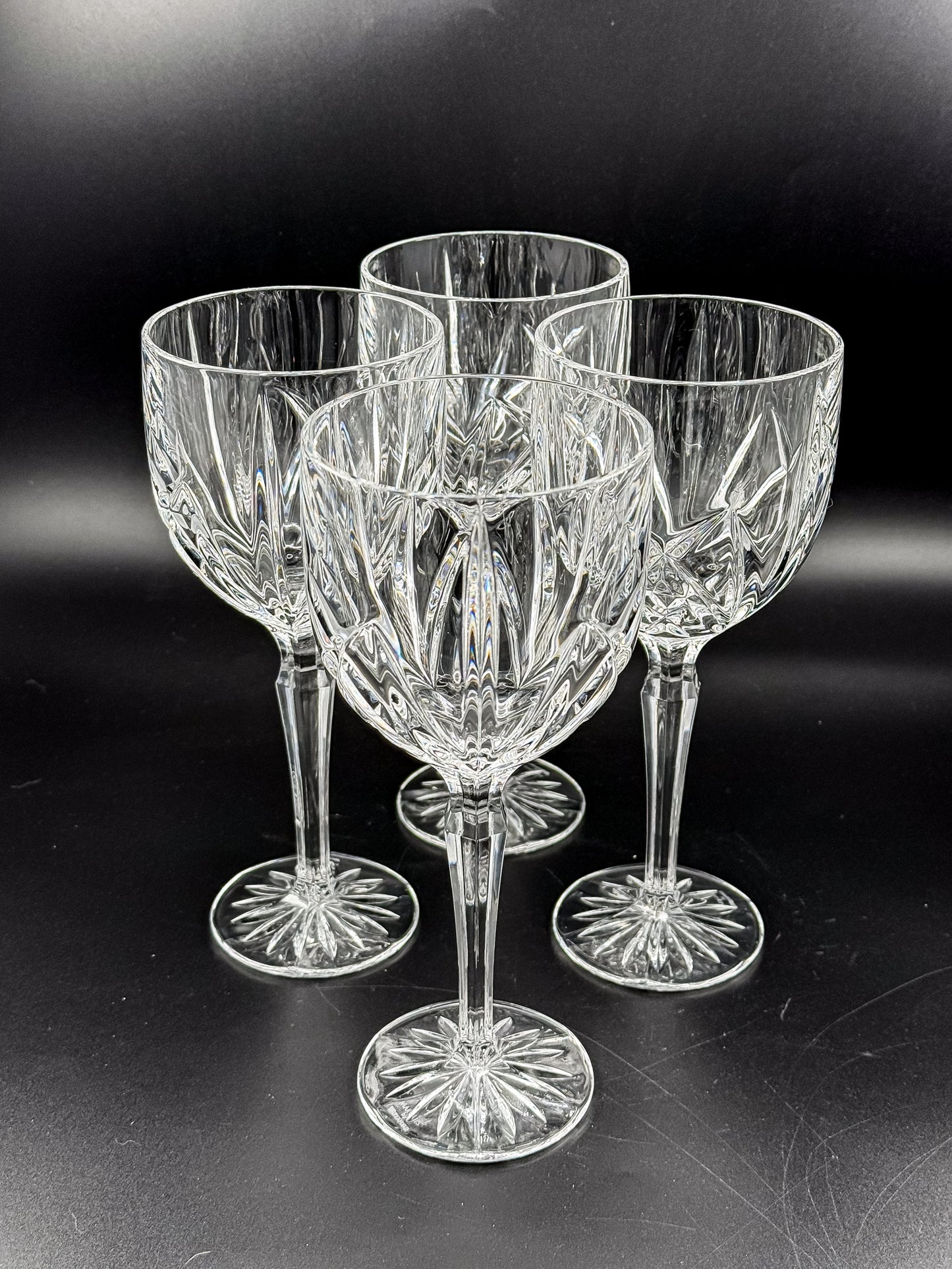 Marquis by Waterford Brookside Crystal Wine or Water Goblets, Set of 4, Signed