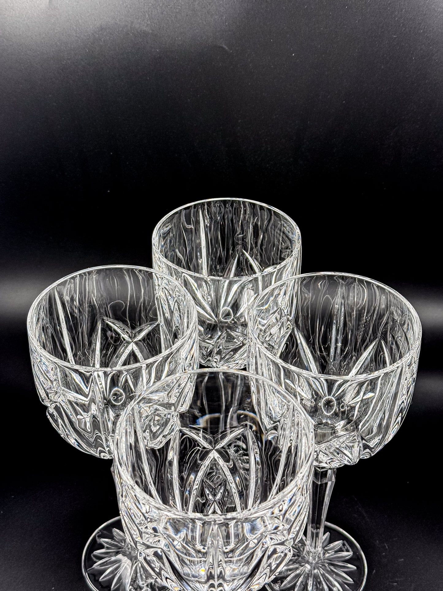 Marquis by Waterford Brookside Crystal Wine or Water Goblets, Set of 4, Signed