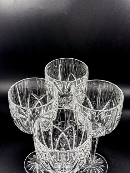 Marquis by Waterford Brookside Crystal Wine or Water Goblets, Set of 4, Signed
