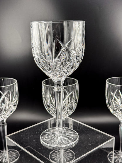 Marquis by Waterford Brookside Crystal Wine or Water Goblets, Set of 4, Signed