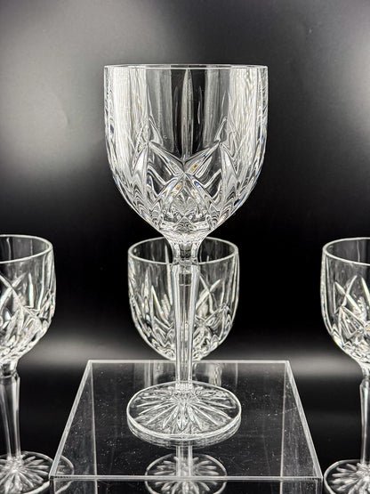 Marquis by Waterford Brookside Crystal Wine or Water Goblets, Set of 4, Signed