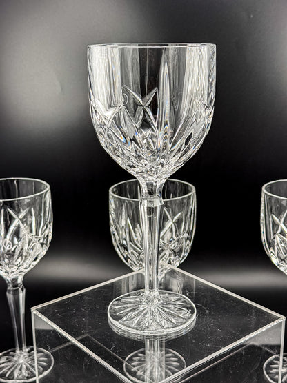 Marquis by Waterford Brookside Crystal Wine or Water Goblets, Set of 4, Signed