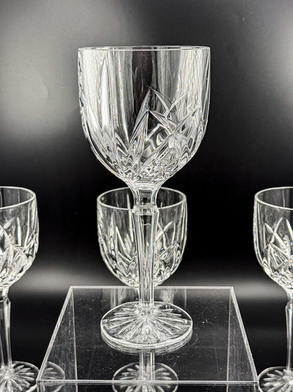 Marquis by Waterford Brookside Crystal Wine or Water Goblets, Set of 4, Signed