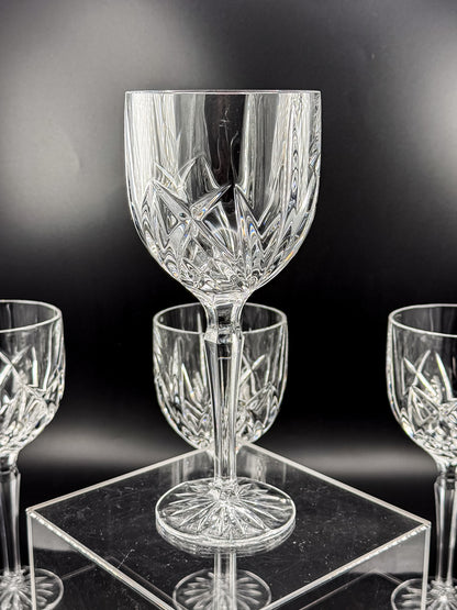 Marquis by Waterford Brookside Crystal Wine or Water Goblets, Set of 4, Signed