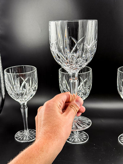Marquis by Waterford Brookside Crystal Wine or Water Goblets, Set of 4, Signed