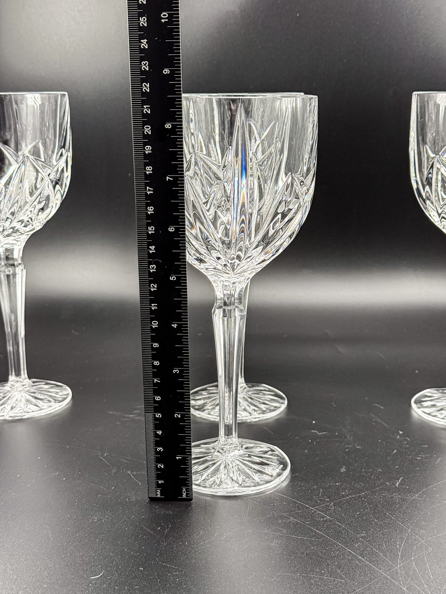 Marquis by Waterford Brookside Crystal Wine or Water Goblets, Set of 4, Signed