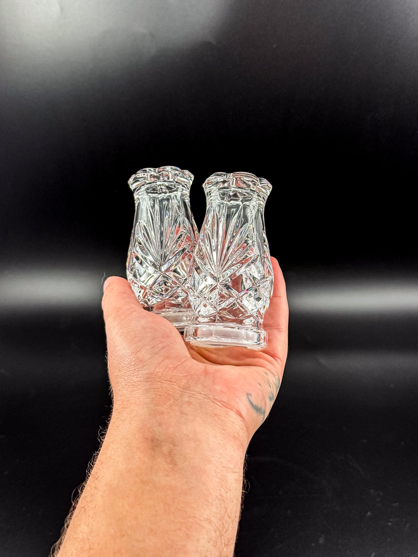 Noritake Hampton Hall Crystal Salt and Pepper Shakers, Pair