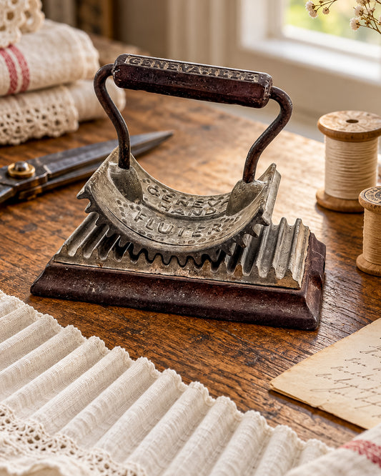 Antique hand fluter, Geneva hand fluter, 1866 fluting iron