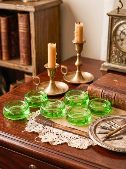 Anchor Hocking Uranium Glass Furniture Coasters - Set of 6