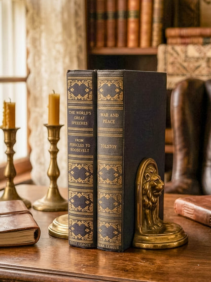 Vintage Book League of America Matched Set — War and Peace & The World's Great Speeches
