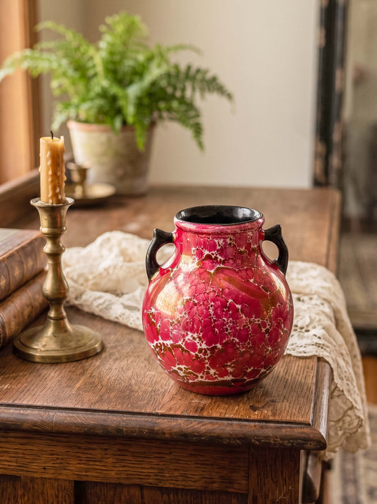 Vintage Coronet Pottery Vase Czechoslovakia Splatter Glaze