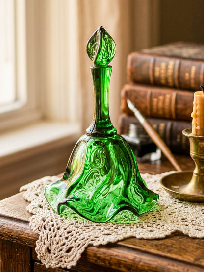 Vintage Fenton Emerald Green Glass Bell