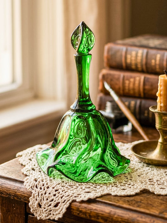 Vintage Fenton Emerald Green Glass Bell
