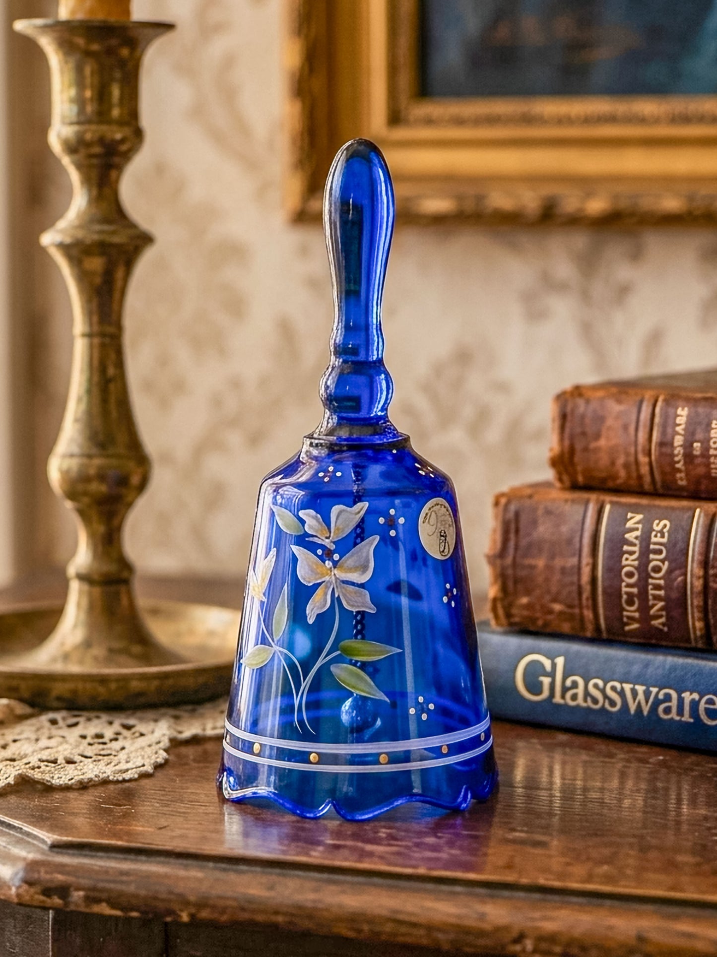 Fenton Art Glass Cobalt Blue Bell – Dual Signed Dan Fenton & H. Tofia, 95th Anniversary
