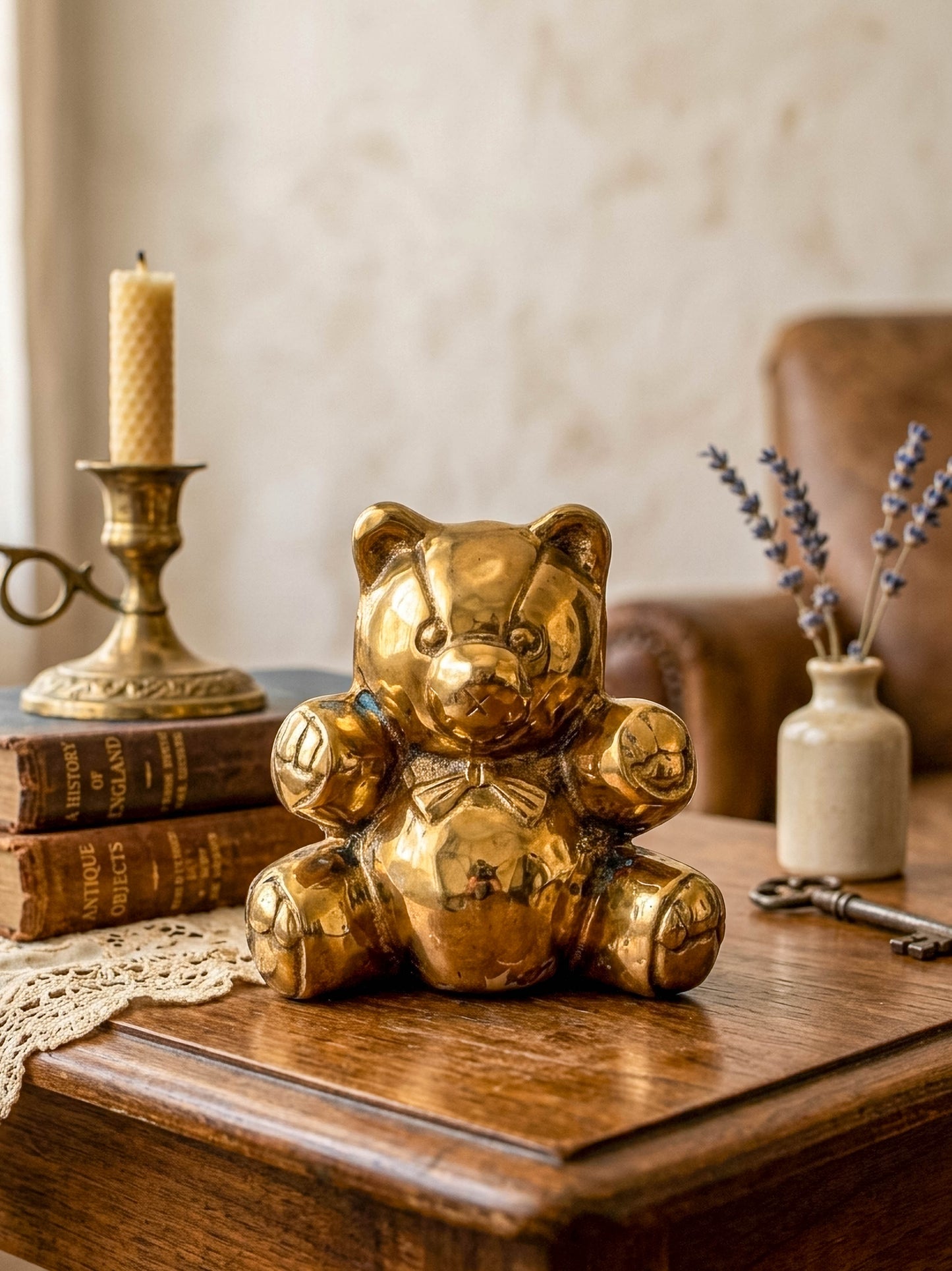 Vintage Solid Brass Bear Figurine