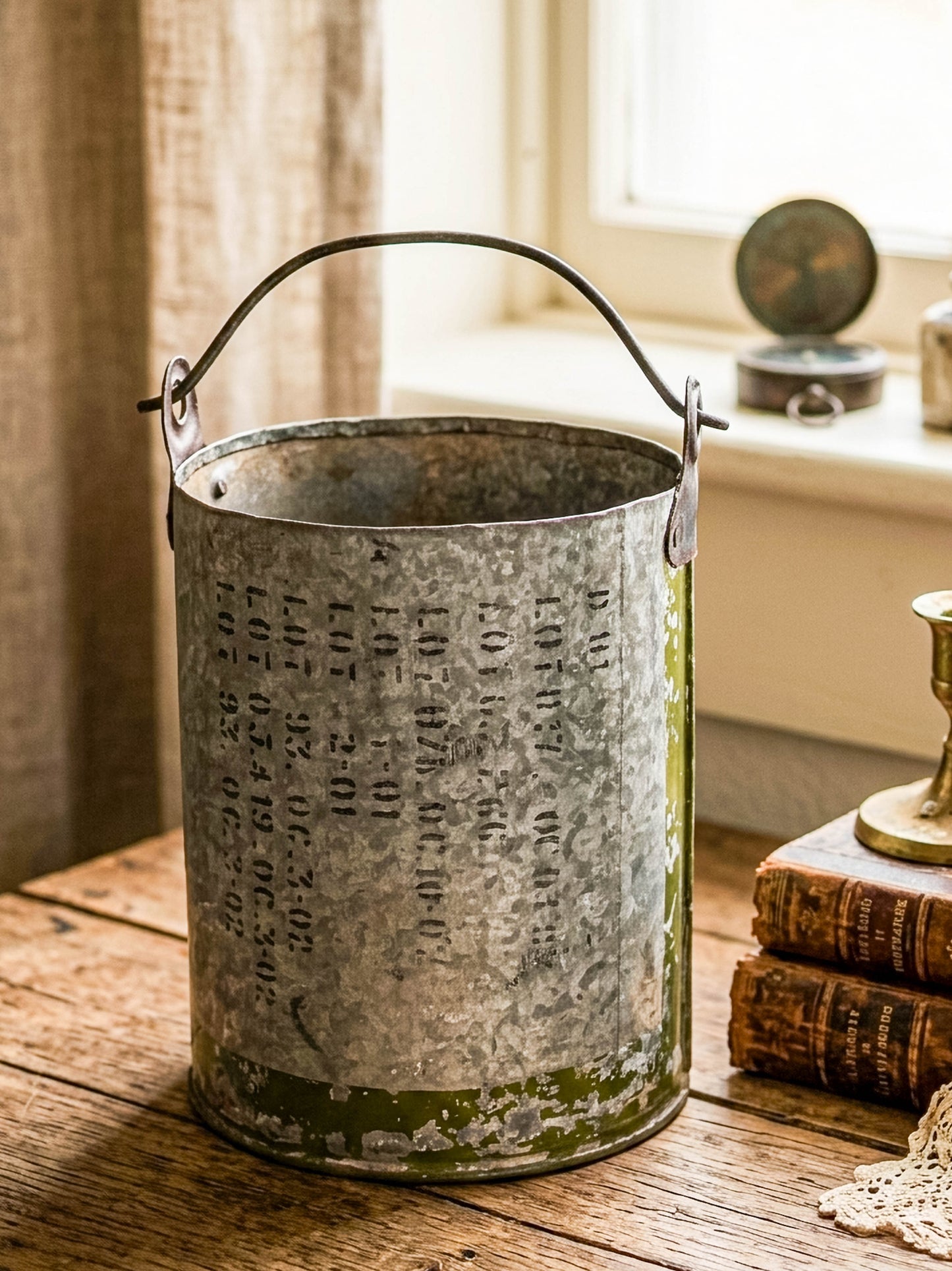 Vintage Metal Ammo Canister Bucket