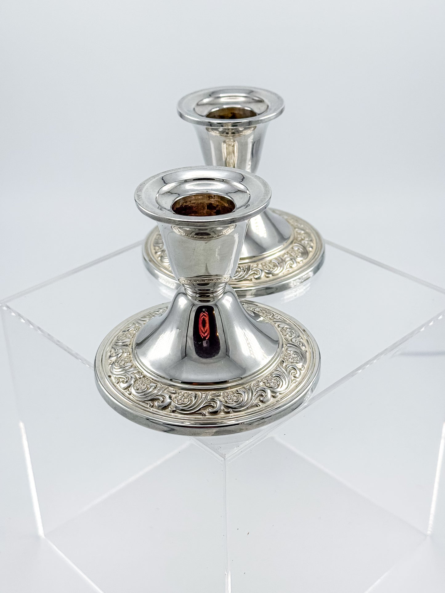 Alvin Sterling Weighted Candlestick Holders – Pair
