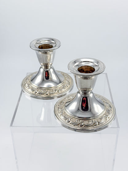 Alvin Sterling Weighted Candlestick Holders – Pair