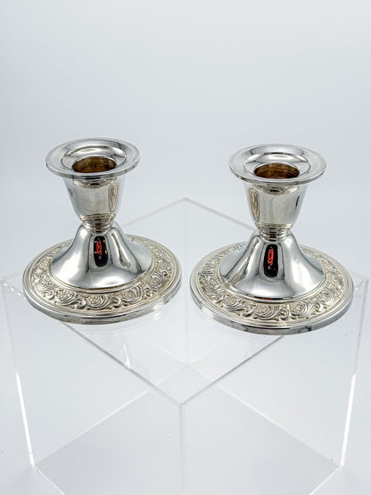 Alvin Sterling Weighted Candlestick Holders – Pair