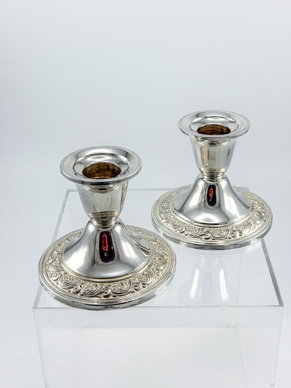 Alvin Sterling Weighted Candlestick Holders – Pair