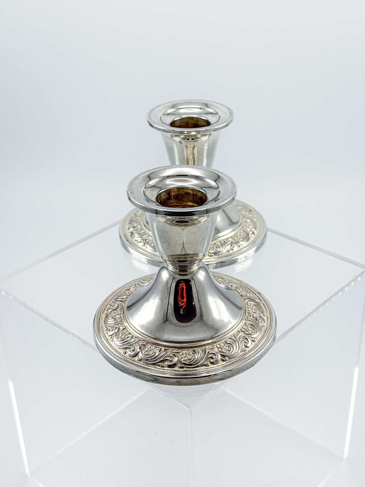 Alvin Sterling Weighted Candlestick Holders – Pair