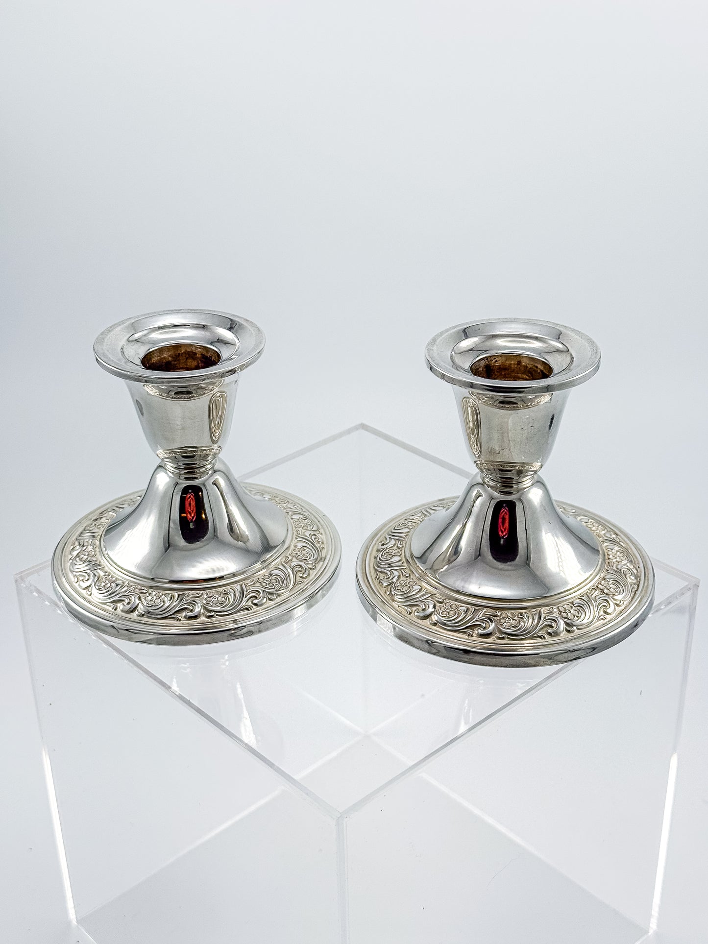 Alvin Sterling Weighted Candlestick Holders – Pair