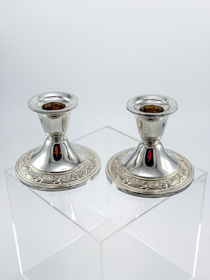 Alvin Sterling Weighted Candlestick Holders – Pair
