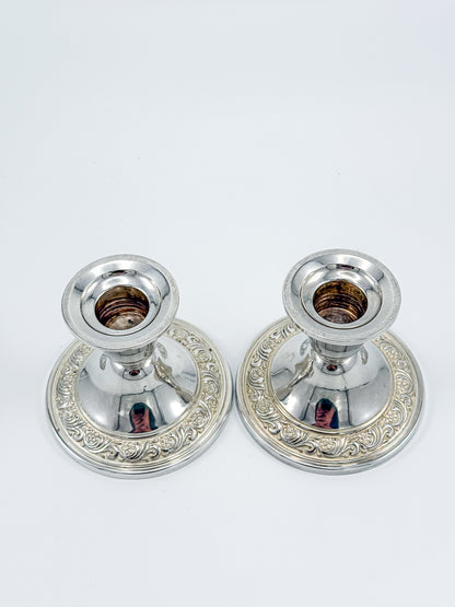 Alvin Sterling Weighted Candlestick Holders – Pair