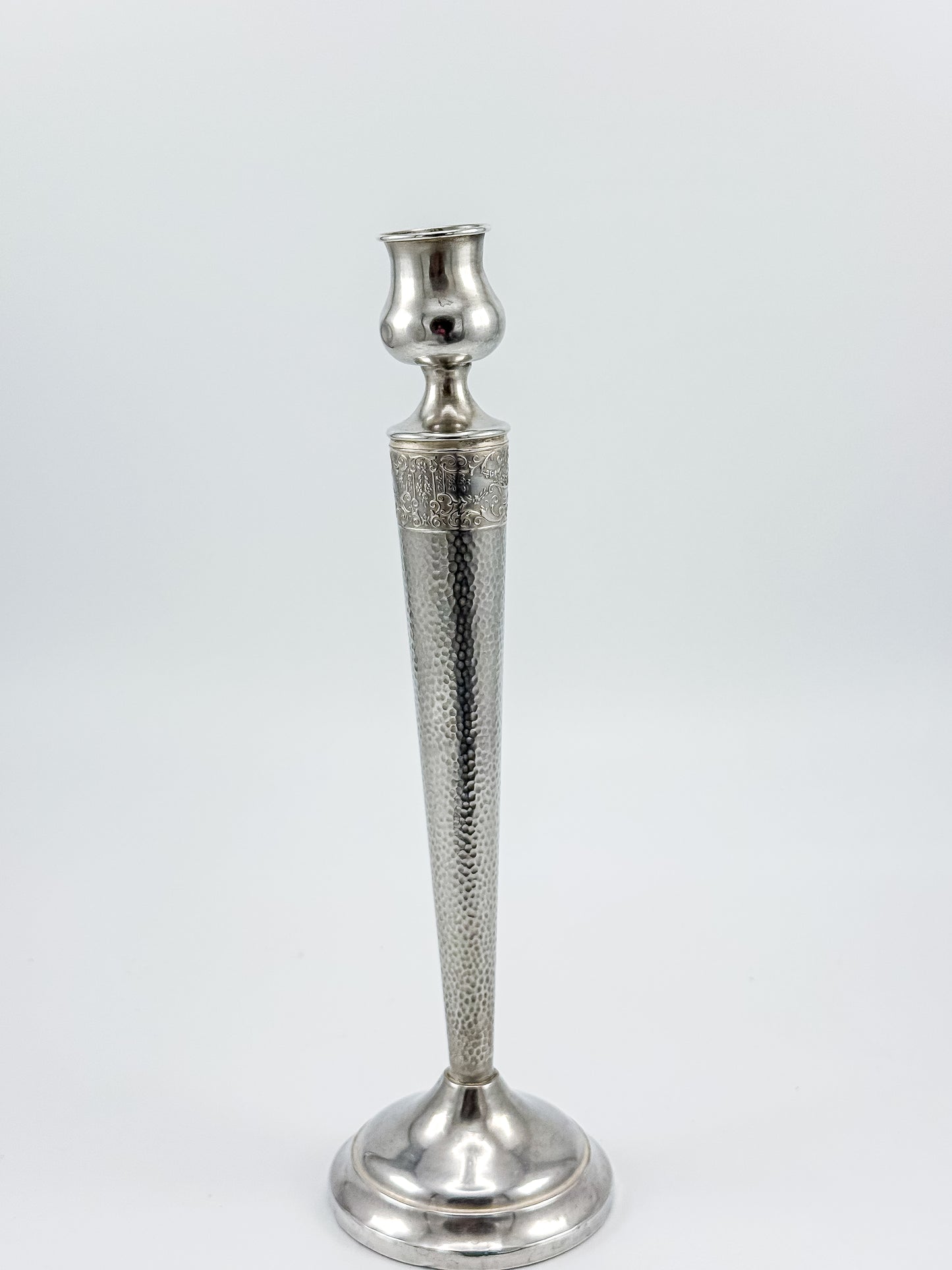 Sterling Silver Hammered Candlestick – Weighted